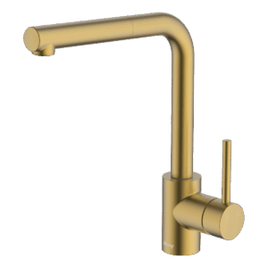 Lucia Sidelever Mixer with Pull Out in Brushed Brass