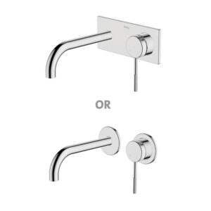 POCO Knurled Basin/ Bath Wall Mixer Tap Set 165MM in Chrome