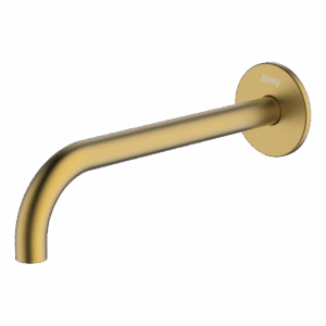 POCO Curved 220mm Basin/ Bath Spout Brushed Brass