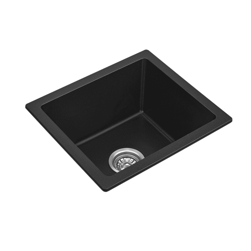 Fomos 460 x 410mm Single Bowl Black Granite Kitchen Sink in Melbourne — free download