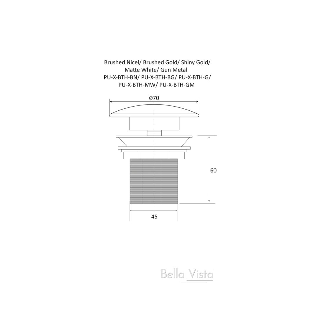 Corby Without Overflow Bath Pop-Up Waste in Matte White - Image 2