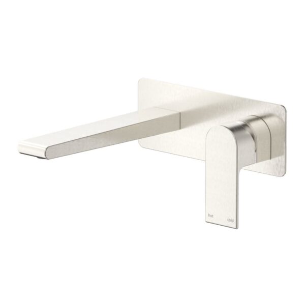 Beki Wall Mixer Spout Combo in Brushed Nickel