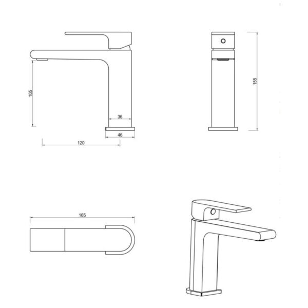 Beki Short Basin Mixer in Black - Image 3
