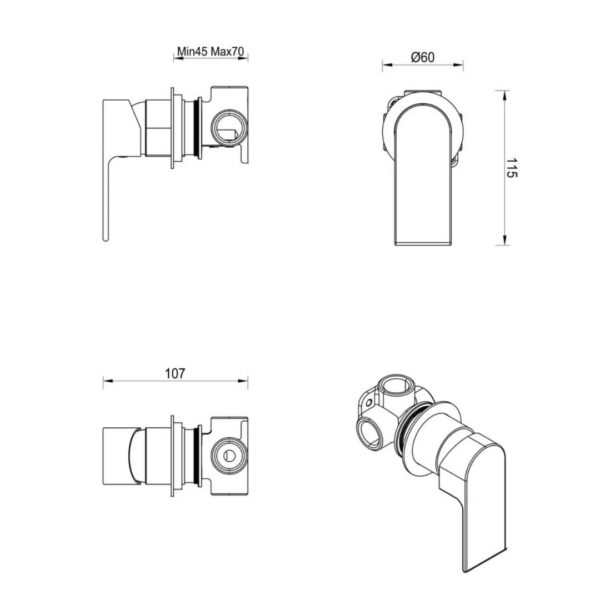 Beki Eleniko Shower Mixer in Chrome - Image 3