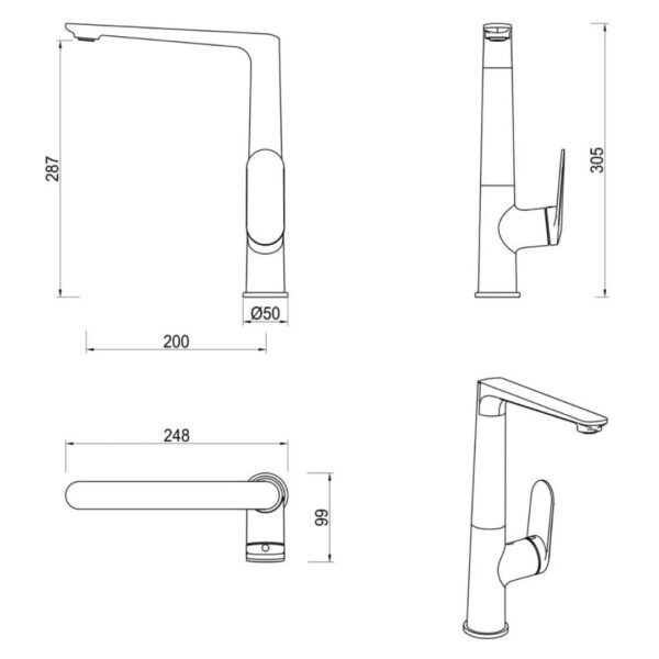 Lantra Sink Mixer in Chrome - Image 2