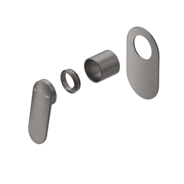 Lantra Oval Plate Shower Mixer in Gun Metal - Image 2