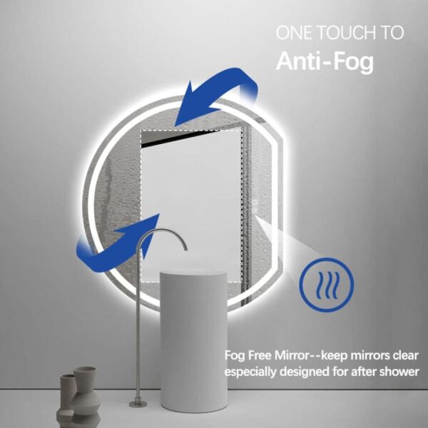 Cut Moon 900 x 1000mm Frosted Frontlit LED Mirror - Image 3