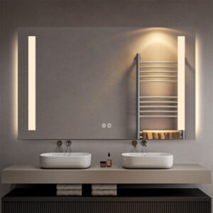Rectangular 750 x 1200mm Double-Sided Frosted Frontlit LED Mirror