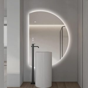 Left Cut Moon 770 x 1100mm LED Mirror Frameless Backlit Mirror