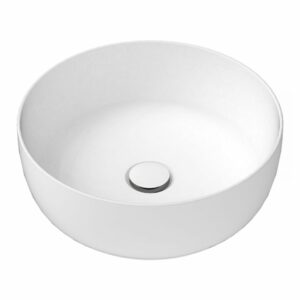 Glam 390 wide x 390 high Round Gloss White Countertop Basin