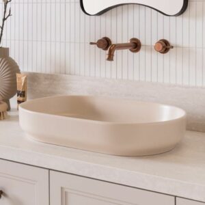 Marilyn 550mm wide Matte Ivory Counter Top Basin