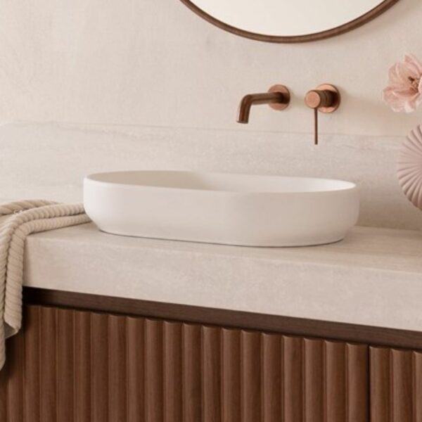 Marilyn 550mm wide Matte white Counter Top Basin