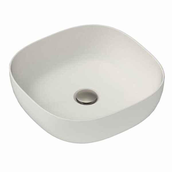 Glam 400mm Square Matte Pearl Countertop Basin