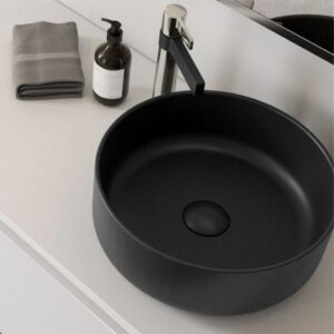 Margot Matte Black 360 x 130mm high Round Basin