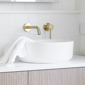 Margot 360 x 130mm high Round Matte/ Gloss White Basin