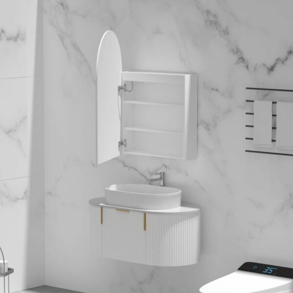 Imperial 600x900mm MATTE WHITE Arch LED Shaving Cabinet - Image 3