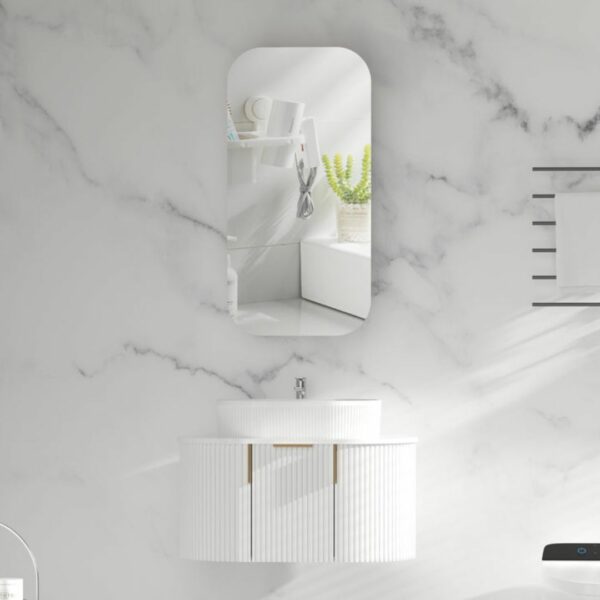 EARLS 450x900mm MATTE WHITE Squircle Shaving Cabinet