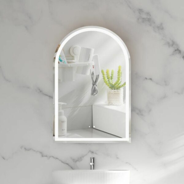 Imperial 600x900mm MATTE WHITE Arch LED Shaving Cabinet