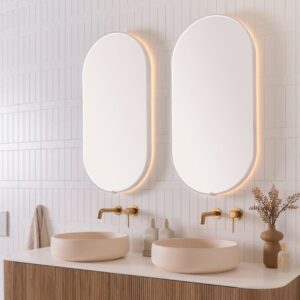 Sera Pill 450 x 900mm Framed LED Mirror
