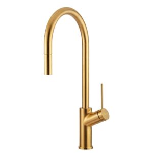 Oliveri Vilo Pull Out Mixer in Brushed Gold - Italian Made - for kitchen or laundry