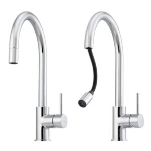 Oliveri Venice Pull Out Goose Neck Mixer in Chrome - Topware