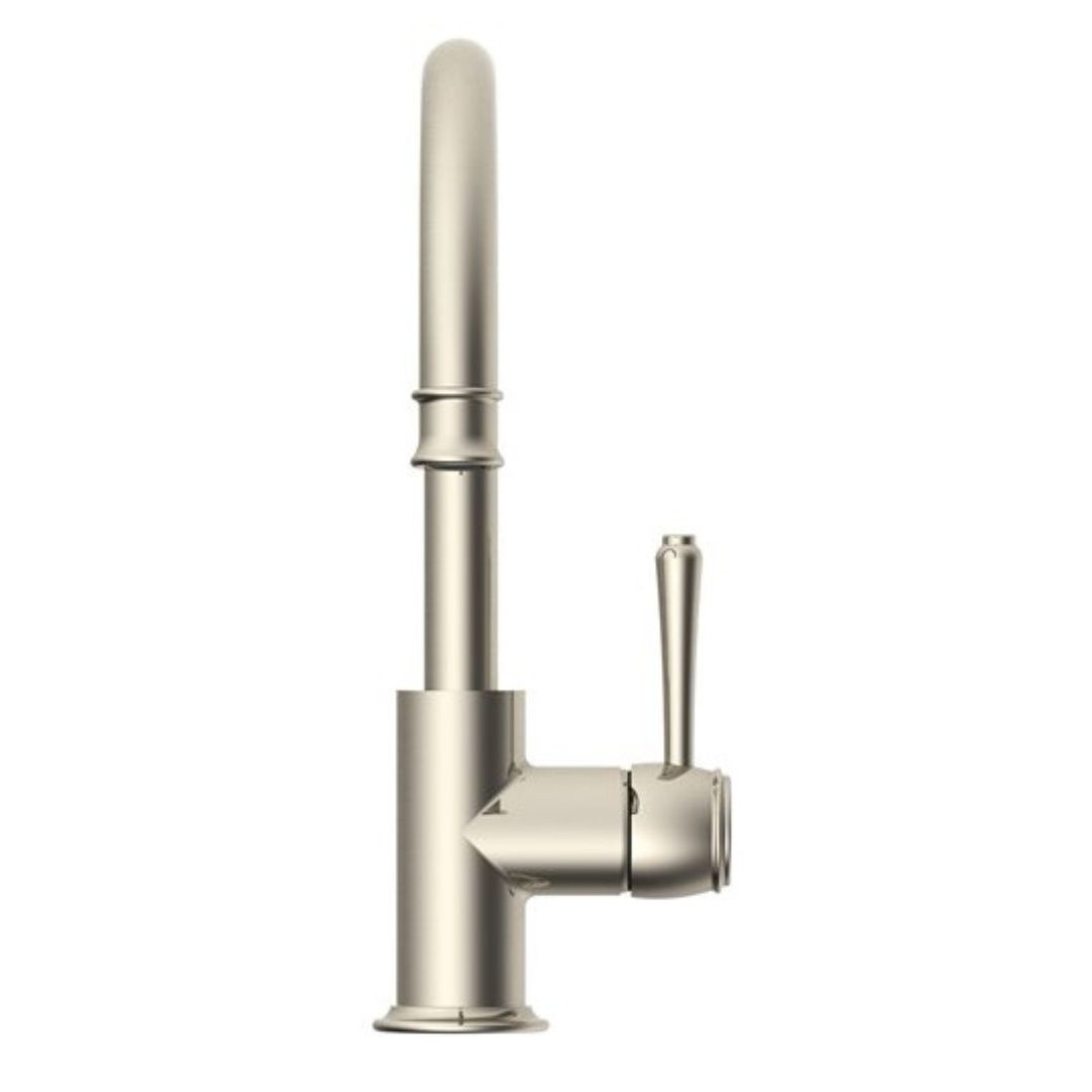 Eternal Vintage Gooseneck 265mm High Basin Mixer Brushed Nickel - Image 2
