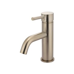 Meir Round Basin Mixer Curved Champagne Rose Gold