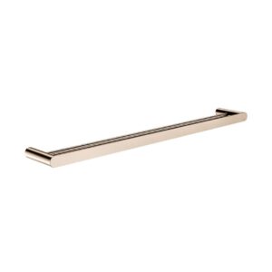front view of Meir Curvaé 800mm Double Towel Rail Champagne Rose Gold