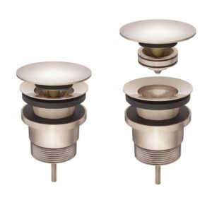 front view of Meir Universal all-in-one Pop Up Waste - Champagne Rose Gold