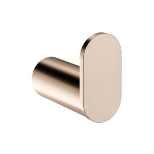 front view of Meir Curvaé Single Robe Hook Champagne Rose Gold