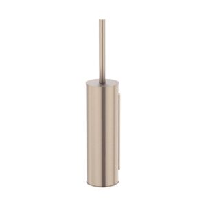 front view of Meir Round Toilet Brush & Holder Champagne Rose Gold