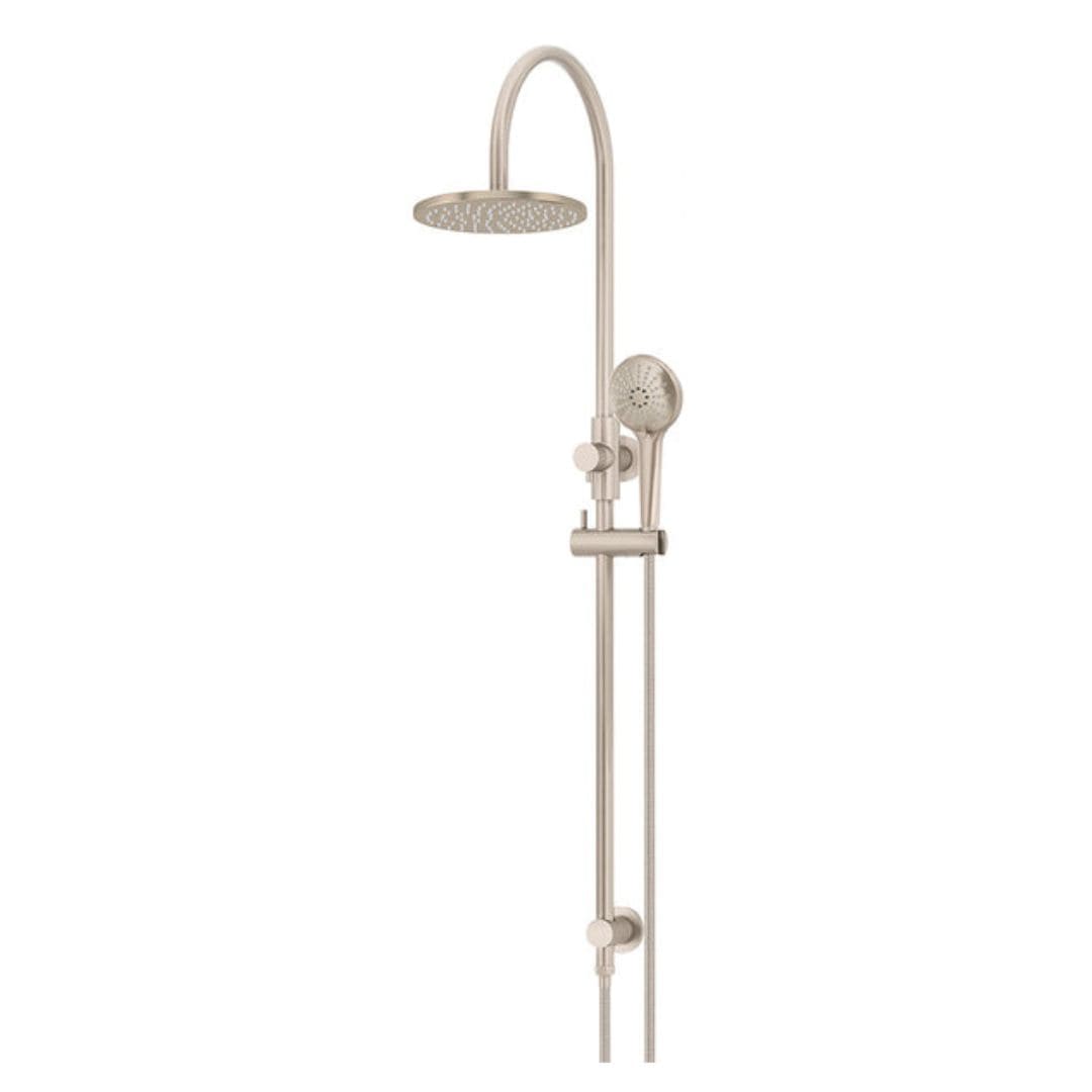 Meir 200/ 300mm Gooseneck Shower Set with Round Hand Shower Champagne Rose Gold - Image 2