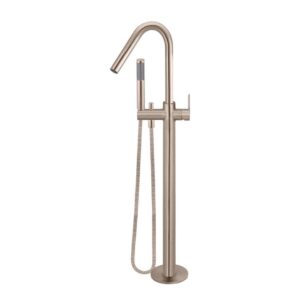 Meir Paddle Handle Freestanding Bath Spout and Hand Shower Champagne Rose Gold