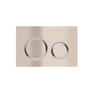 front view of Meir Sigma 21 Dual Flush Plates to suit Geberit Champagne Rose Gold