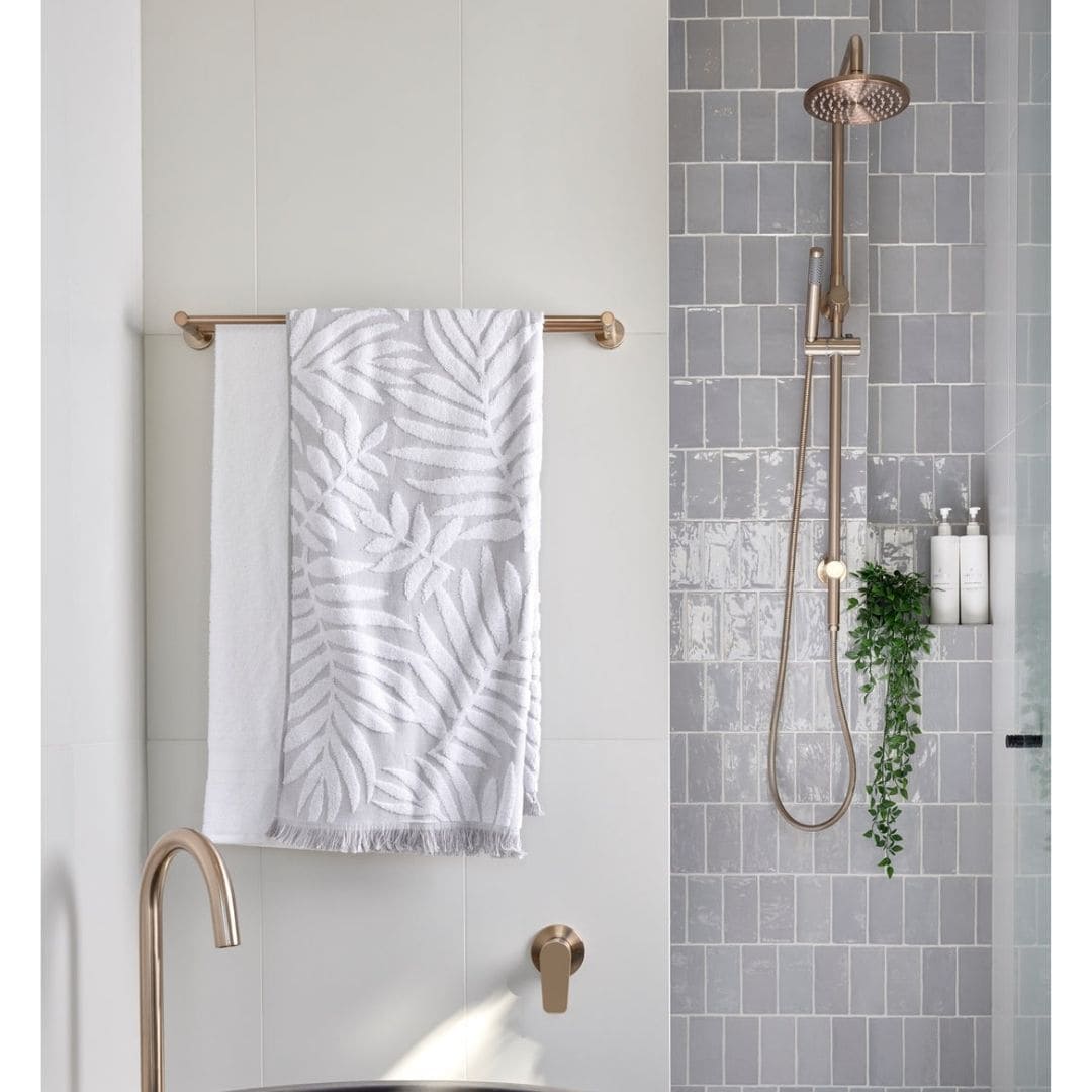 Meir Round Wall Mixer Paddle Handle Trim Kit & Body Champagne Rose Gold - Image 3