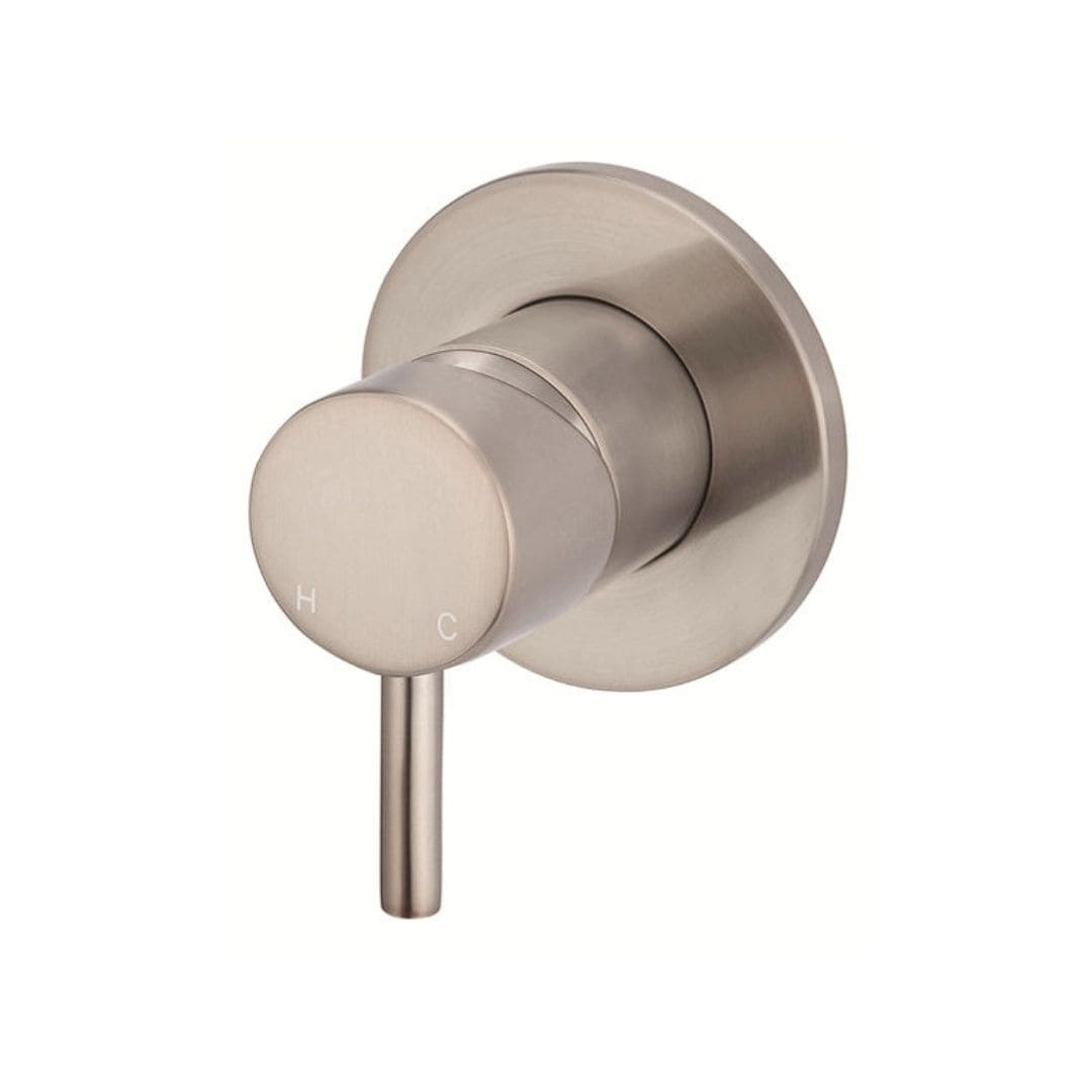 Meir Round Wall Mixer Short Pin lever Trim Kit + Body Champagne Rose Gold