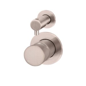 Meir Round Diverter Mixer Pinless Handle Trim Kit & Body Champagne Rose Gold