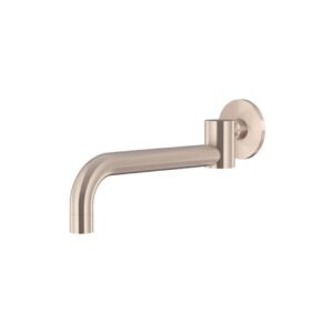 front view of Meir Round Swivel Wall Spout Champagne Rose Gold