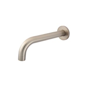 front view of Meir 200mm Universal Basin/ Bath Curved Spout Champagne Rose Gold - topware bathrooms