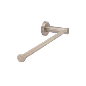 front view of Meir Round Guest Towel Rail Champagne Rose Gold - topware store