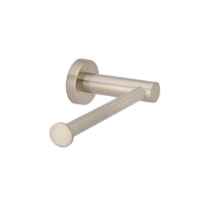 front view of Meir Round Toilet Roll Holder Champagne Rose Gold
