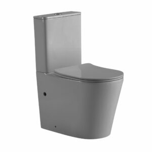 side view of grey unique tornado rimless toilet - Topware