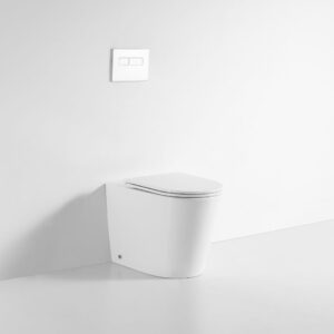 side view of the rimless toilet pan, using in wall cistern