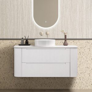 front view of 1200mm fluted vanity at Topware