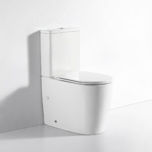 prime tornado rimless toilet from side view