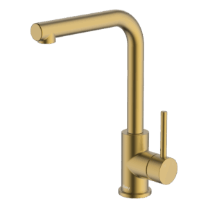 Lucia Side Lever Kitchen Mixer in Brushed Brass