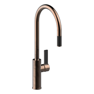 Luz Kitchen Mixer With Pull-Out in Natural Brass