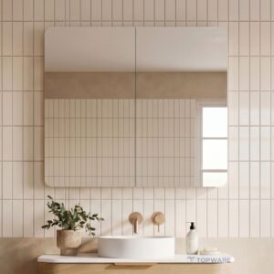 Topware unique 900mm shaving cabinet - 2 doors - oak or white