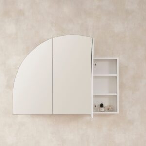 Boston 800/ 1200mm Half Moon Arch Mirrored Shaving Cabinet - color options