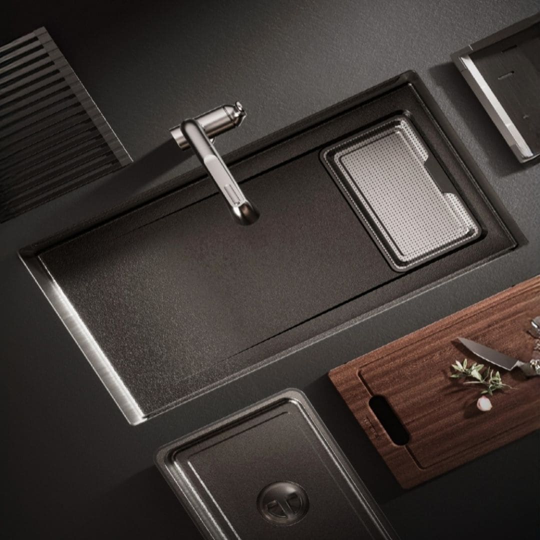 Novaq 810x 450 mm Large Matte Black Steel Kitchen Sink - Image 3